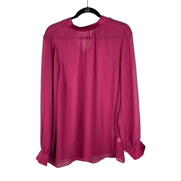 Torrid Burgundy Red Sheer Long Sleeve Blouse size 2X - Picture 1 of 5